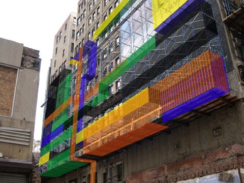Photographs Of Brooklyn Fulton-Fence-Installation-Fulton-Fence-Project-Fulton-Street New York -2007 by Allison L. Williams Hill